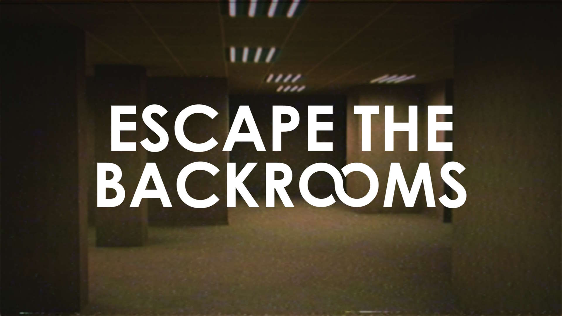 Key art for Escape the Backrooms, with a strangely haunting room overlaid with the game name.